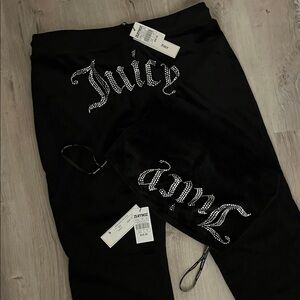 Juicy Couture Black Velour Track Pants and tube top